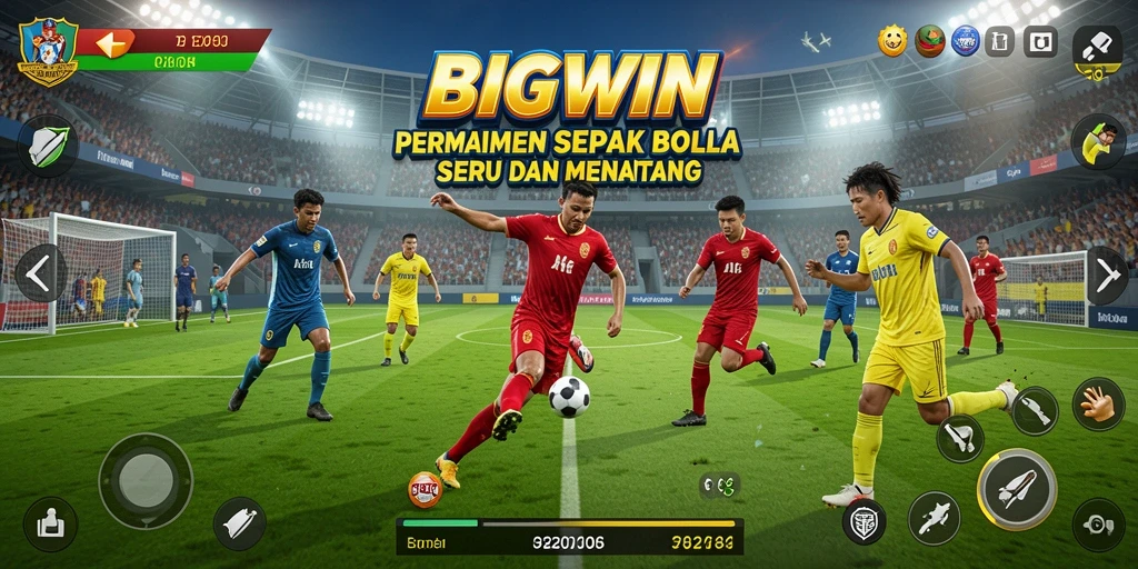 Gameplay menarik dalam BIGWIN dengan aksi sepak bola yang mendebarkan.