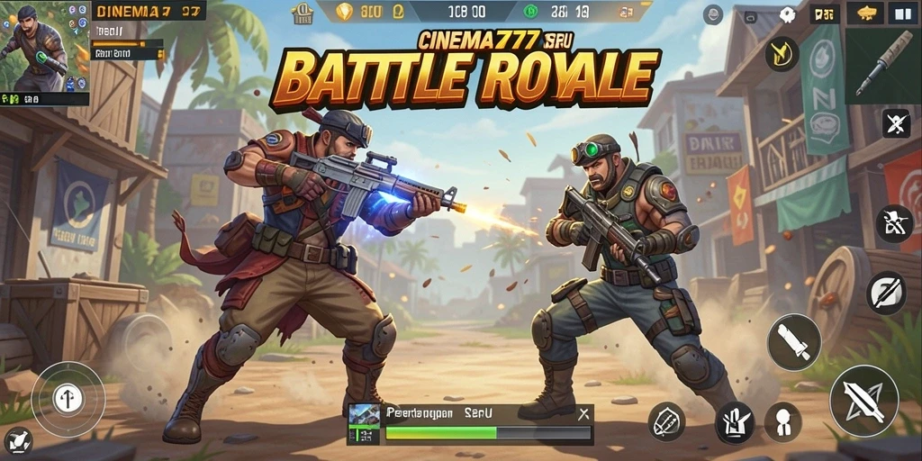 Gambaran mendebarkan dari gameplay Battle Royale di CINEMA777.