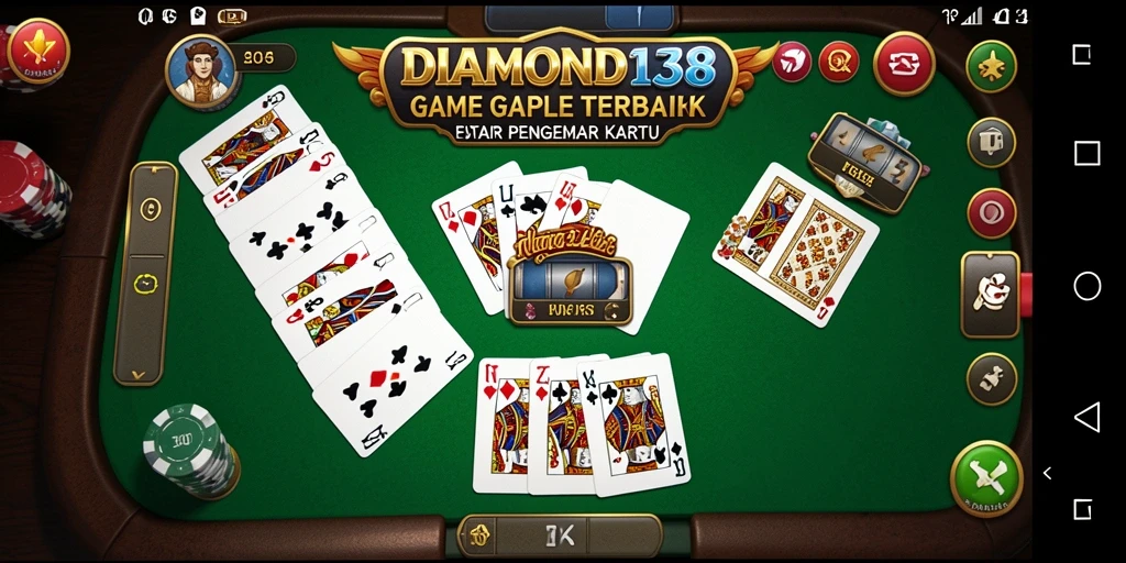 Tampilan gameplay seru dalam DIAMOND138, lihat kartu gaple yang menarik.