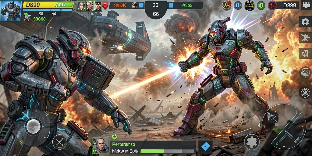 Gameplay seru dengan pertarungan karakter yang dinamis.