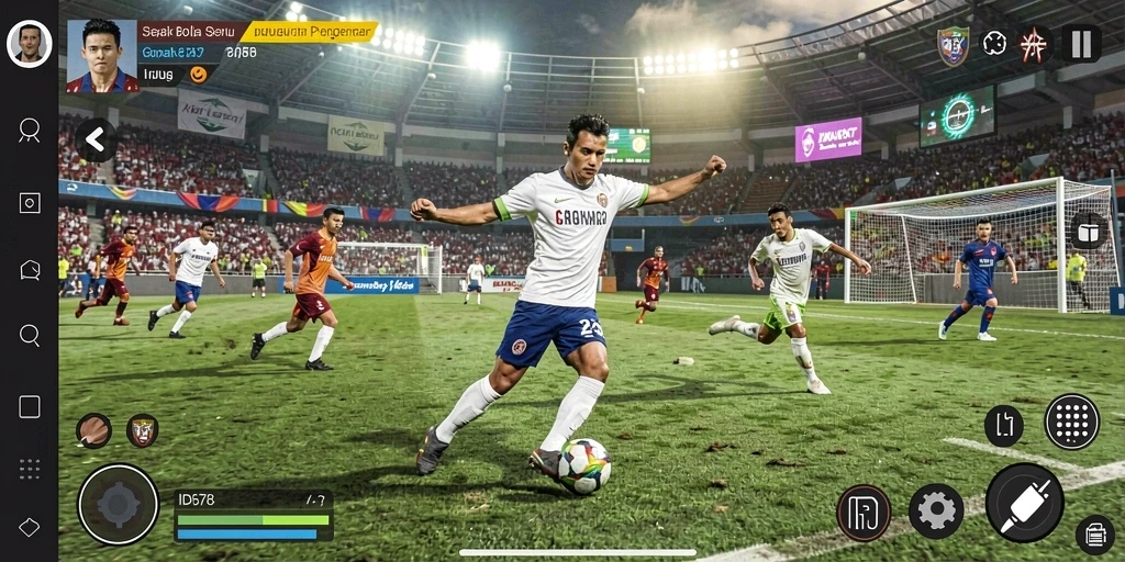 Screenshot menampilkan pertandingan sepak bola seru di ID678.