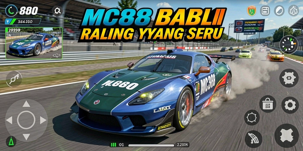 Tampilan gameplay seru dari balapan mobil di MC888.