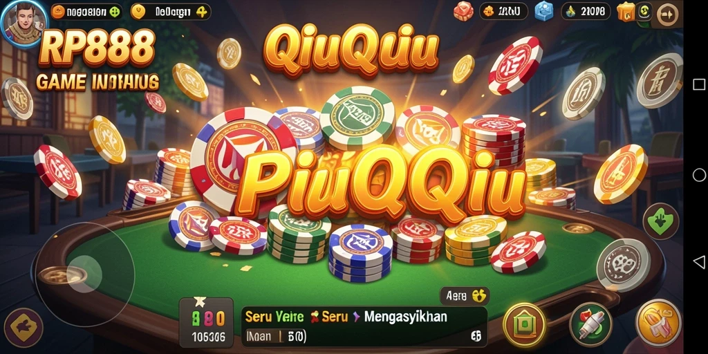 Tampilan screenshot utama RP888 menampilkan momen seru saat bermain QiuQiu.